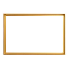 thin square frame of gold no white transparent background