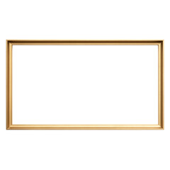 thin square frame of gold no white transparent background