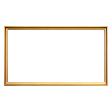 thin square frame of gold no white transparent background