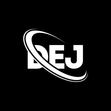 DEJ logo. DEJ letter. DEJ letter logo design. Initials DEJ logo linked with circle and uppercase monogram logo. DEJ typography for technology, business and real estate brand.