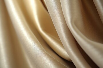close-up beige curtain fabric. Generative AI - obrazy, fototapety, plakaty