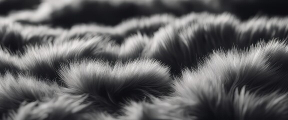 black fur texture top view. black sheepskin background. Fur pattern. Texture of black shaggy fur.