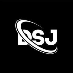 DSJ logo. DSJ letter. DSJ letter logo design. Initials DSJ logo linked with circle and uppercase monogram logo. DSJ typography for technology, business and real estate brand.