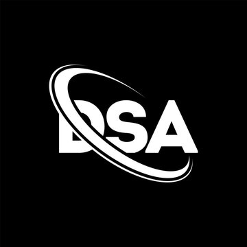 DSA logo. DSA letter. DSA letter logo design. Initials DSA logo linked with circle and uppercase monogram logo. DSA typography for technology, business and real estate brand.