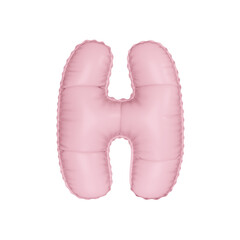 3D marshmallow pink color helium balloon letter H