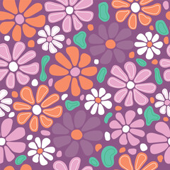 Floral brush strokes seamless pattern design for fashion textiles, graphics, backgrounds and crafts