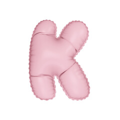 3D marshmallow pink color helium balloon letter K