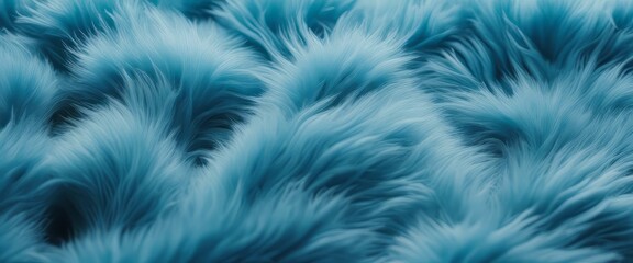 blue fur texture top view. blue sheepskin background. Fur pattern. Texture of blue shaggy fur.