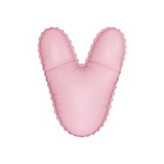 3D marshmallow pink color helium balloon letter V
