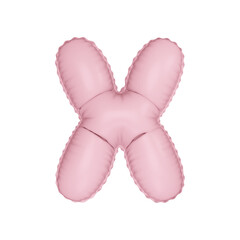 3D marshmallow pink color helium balloon letter X