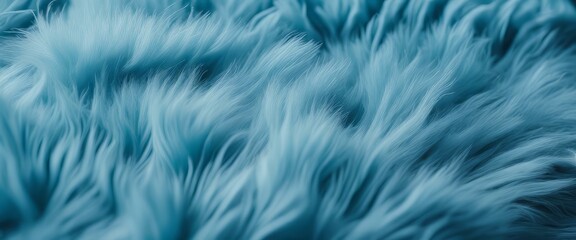 Obraz premium blue fur texture top view. blue sheepskin background. Fur pattern. Texture of blue shaggy fur.