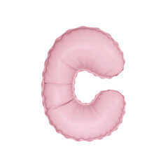 3D marshmallow pink color helium balloon letter C