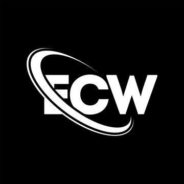 ECW logo. ECW letter. ECW letter logo design. Intitials ECW logo linked with circle and uppercase monogram logo. ECW typography for technology, business and real estate brand.