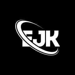 EJK logo. EJK letter. EJK letter logo design. Initials EJK logo linked with circle and uppercase monogram logo. EJK typography for technology, business and real estate brand.