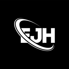 EJH logo. EJH letter. EJH letter logo design. Initials EJH logo linked with circle and uppercase monogram logo. EJH typography for technology, business and real estate brand.