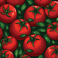 Seamless pattern with Abstract tomato cartoon style