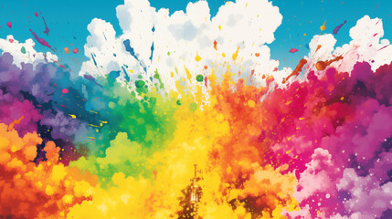 Obraz na płótnie Canvas beautiful powder exploding wallpaper in different colors, modern design