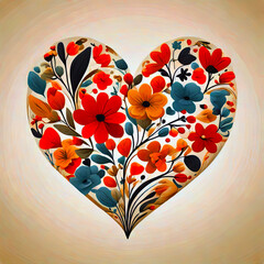 Floral Heart, 3D Heart, Love, Valentine, digital, futuristic