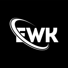 EWK logo. EWK letter. EWK letter logo design. Initials EWK logo linked with circle and uppercase monogram logo. EWK typography for technology, business and real estate brand.