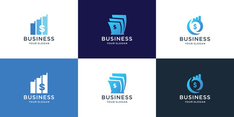 business financial logo design  concept with money symbol.