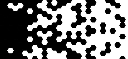 Obraz premium black and white background pattern hexagon honeycomb texture. Vector Format 