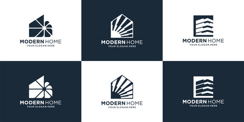 Logo template real estate inspiration. Clean concept, modern home logo and elegant style design.