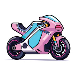 kawaii motorbike sport vector