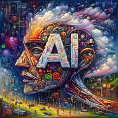 Fototapeta premium An impressive work of art about artificial intelligence