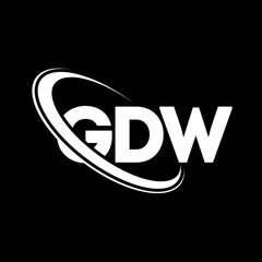 GDW logo. GDW letter. GDW letter logo design. Initials GDW logo linked with circle and uppercase monogram logo. GDW typography for technology, business and real estate brand.