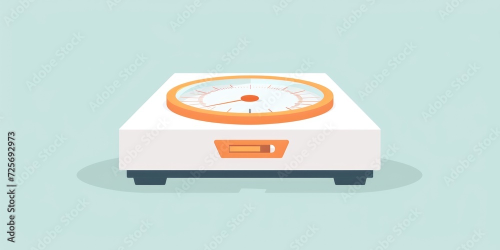 Aufkleber A scale with a clock on top, a perfect image to represent time management and balance. Ideal for business, health, or fitness-related projects