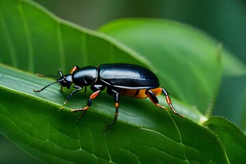Naklejka premium bug on a leaf