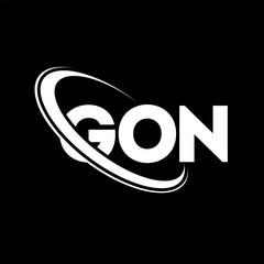 GON logo. GON letter. GON letter logo design. Initials GON logo linked with circle and uppercase monogram logo. GON typography for technology, business and real estate brand.