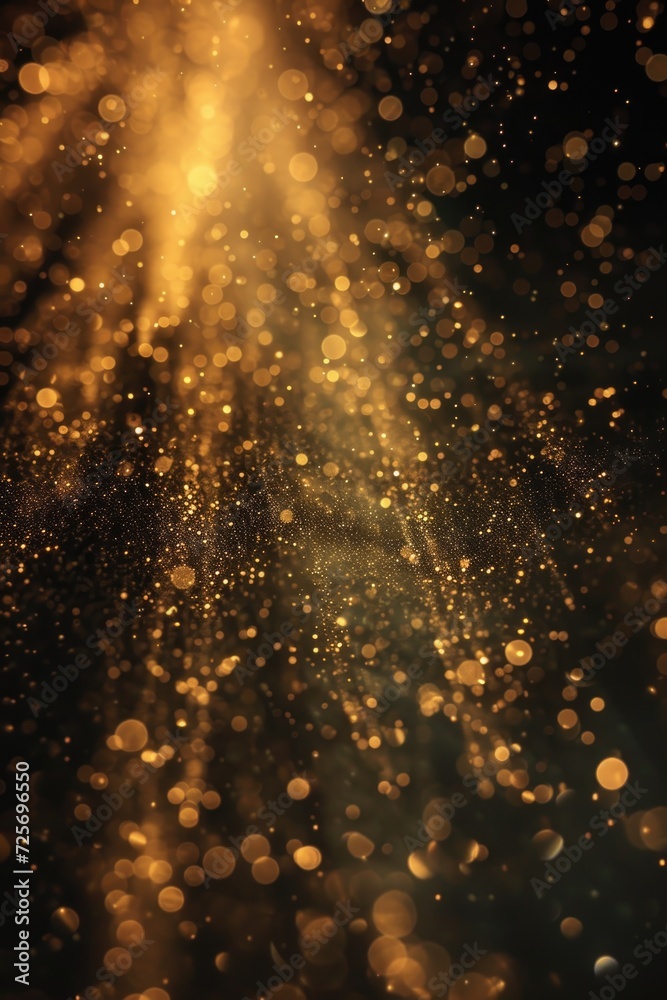 Poster A black and gold background with beautiful lights. Perfect for adding a touch of elegance and sophistication to any project