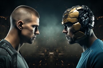Human intelligence vs artificial intelligence.Machine vs human: difference between a robot and a man