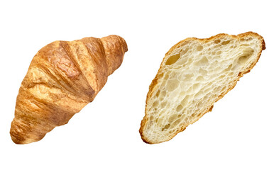 Fresh croissant isolated, table top sweet food