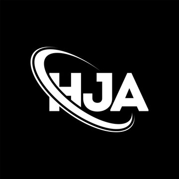 HJA logo. HJA letter. HJA letter logo design. Initials HJA logo linked with circle and uppercase monogram logo. HJA typography for technology, business and real estate brand.