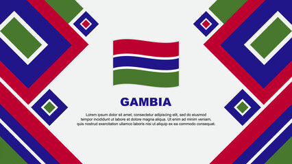 Gambia Flag Abstract Background Design Template. Gambia Independence Day Banner Wallpaper Vector Illustration. Gambia Cartoon