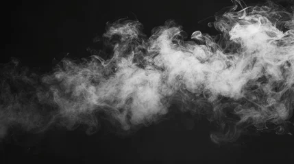 Fototapeten Close-up shot of smoke on a black background. Can be used to create a mysterious and dramatic atmosphere © Fotograf