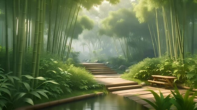 bamboo forest in the morning