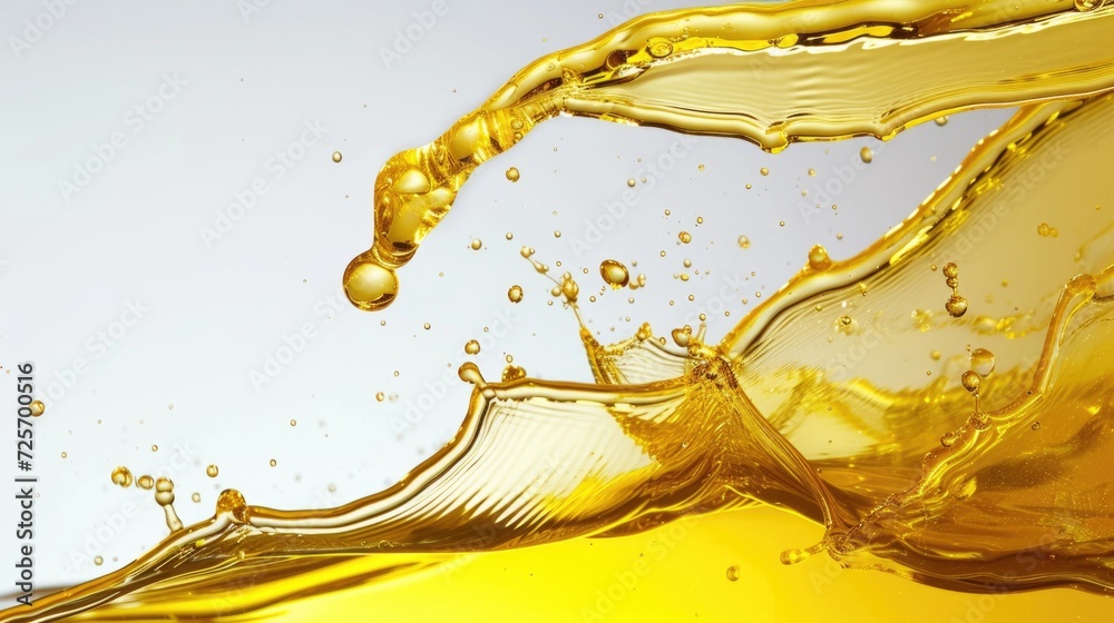 Poster A close-up image of a vibrant yellow liquid splash. Perfect for adding a burst of color and energy to any project