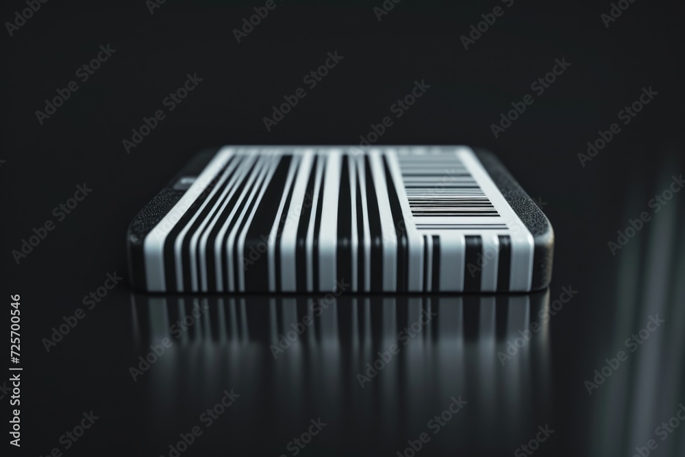 Poster A close-up view of a cell phone placed on a table. This image can be used to illustrate technology, communication, or workplace themes