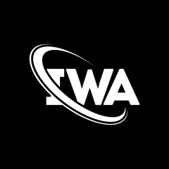 IWA logo. IWA letter. IWA letter logo design. Initials IWA logo linked with circle and uppercase monogram logo. IWA typography for technology, business and real estate brand.