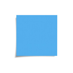 Blue empty sticky note with shadow front view - 725703554