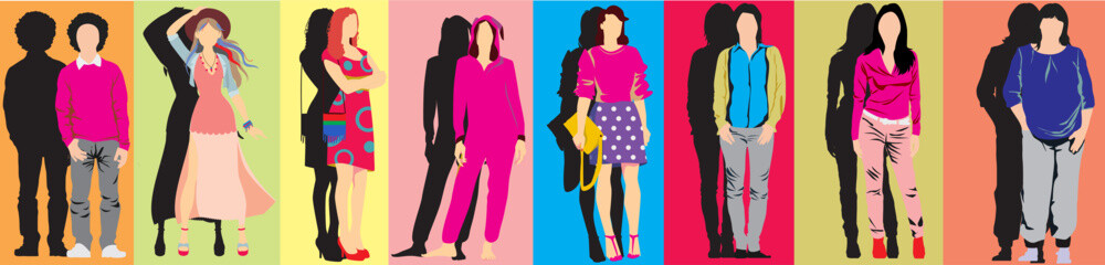 Obraz premium people fashion models illustration trendy