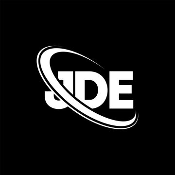 JDE logo. JDE letter. JDE letter logo design. Initials JDE logo linked with circle and uppercase monogram logo. JDE typography for technology, business and real estate brand.