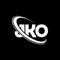 JKO logo. JKO letter. JKO letter logo design. Initials JKO logo linked with circle and uppercase monogram logo. JKO typography for technology, business and real estate brand.