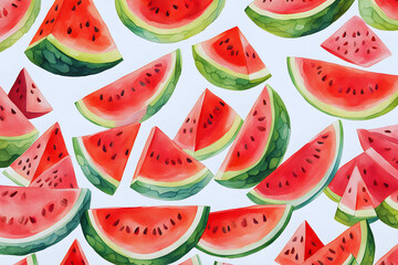 Watermelon in Soft Pastel Color (PNG 6912x4608)