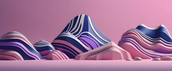 Abstract Wavy Pattern With Gradient of Pink and Purple Hues, background