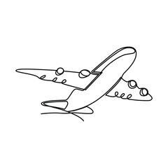 Airplane Continuous Single Line art Vectors and Illustrations design.
