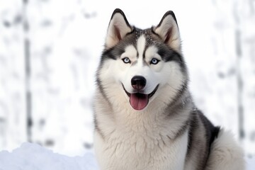 Naklejka premium A photo of Siberian husky wolf type dog Generative AI